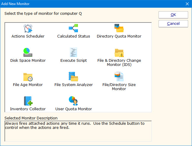 Add New Monitor Menu