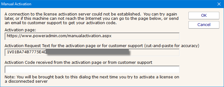 Manual License Activation