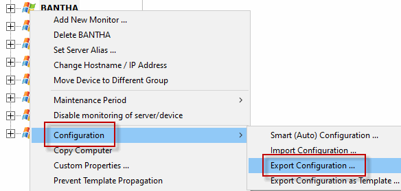 Config Export CPU