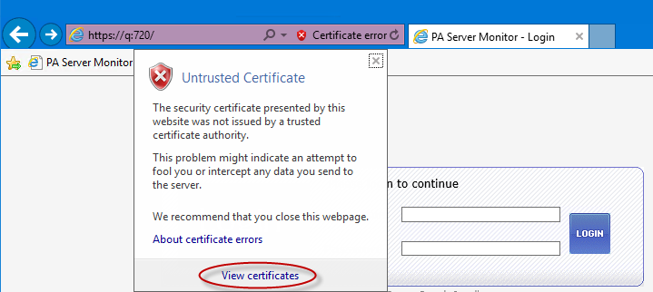 internet explorer help about certificate errors