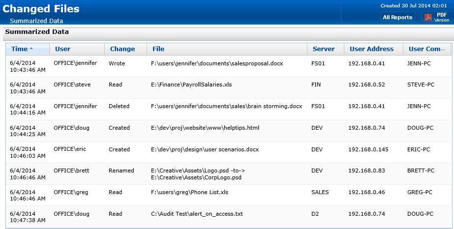 file auditing report