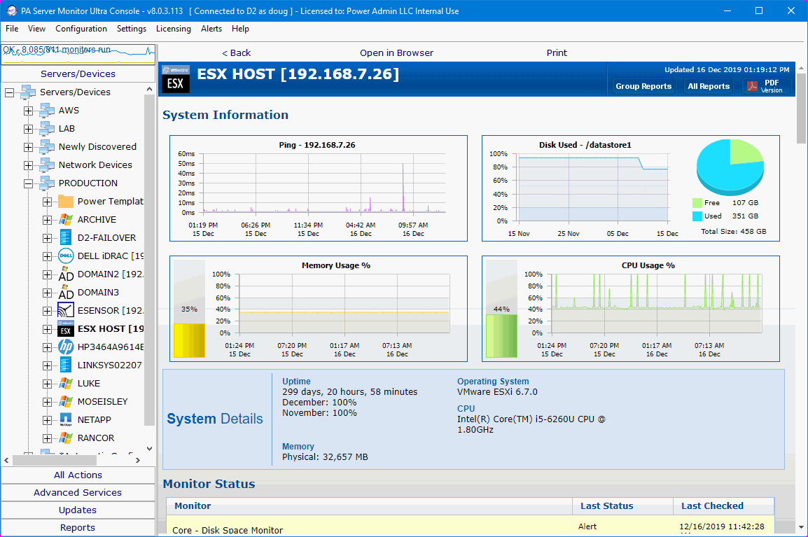 PA Server Monitor screenshot