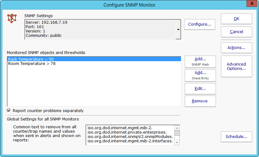 temperature monitoring via snmp